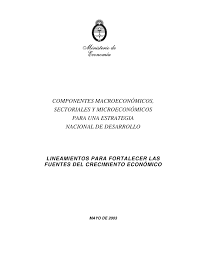 Lineamientos para fortalecer las fuentes del crecimiento económico